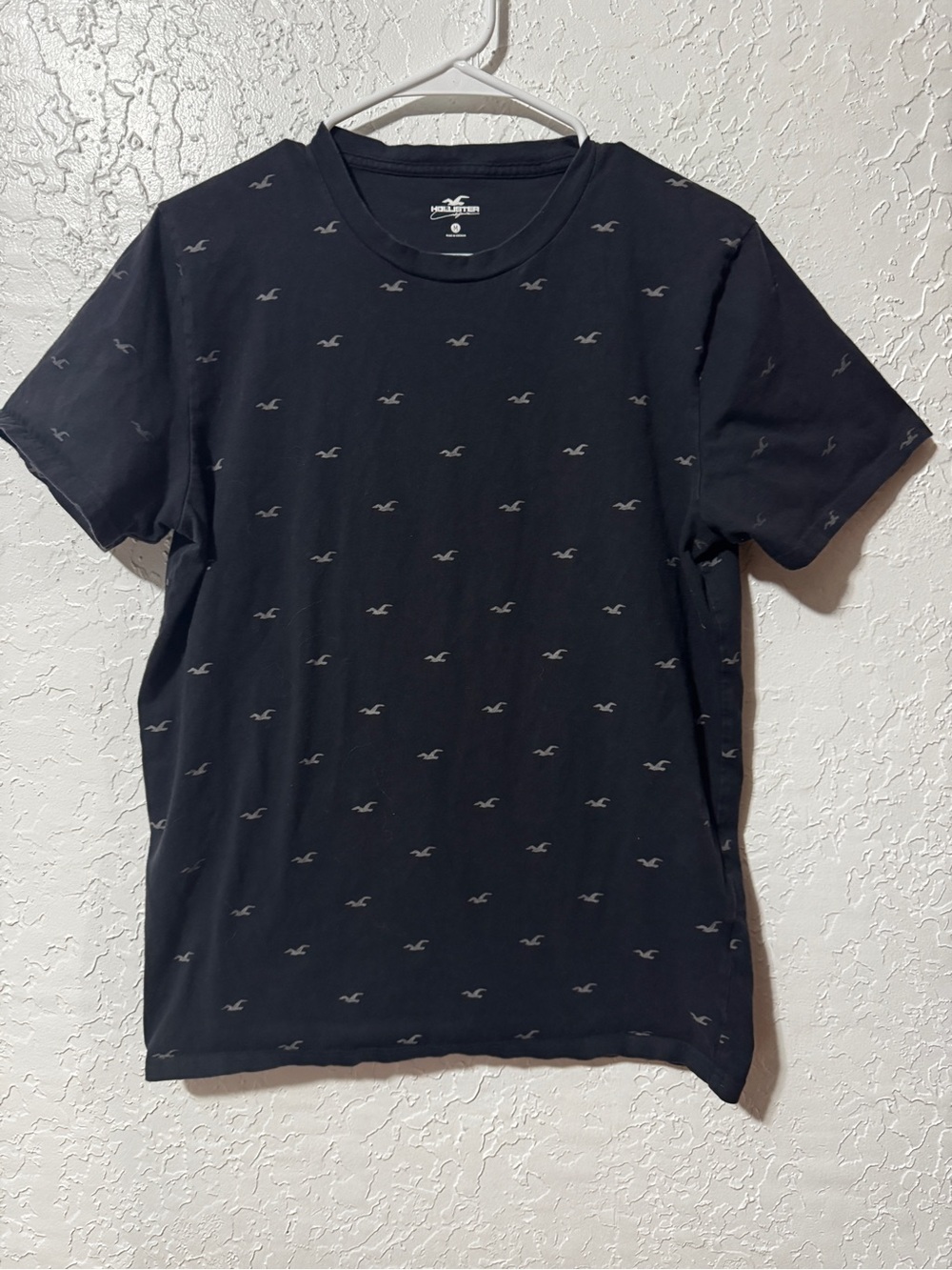 Hollister Men’s All Over Logo Print T-Shirt Black